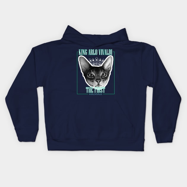 Arlo Vivaldi King First of USA Kids Hoodie by PolygoneMaste